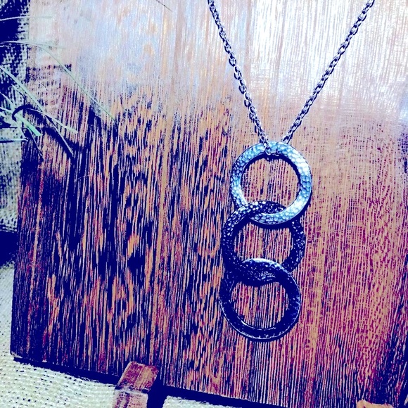 Tocara Sandra Dee Stainless Steel Triple Circle necklace - Picture 2 of 4